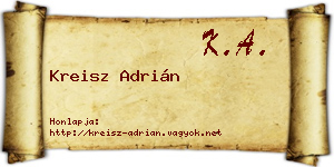 Kreisz Adrián névjegykártya