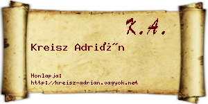 Kreisz Adrián névjegykártya